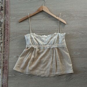 Stella McCartney Elegant Cream Lace Trim Cami Top